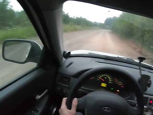 Car POV with russian teen hitchhiker Stacy Starando