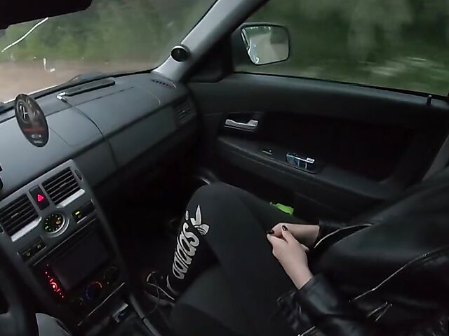 Car POV with russian teen hitchhiker Stacy Starando