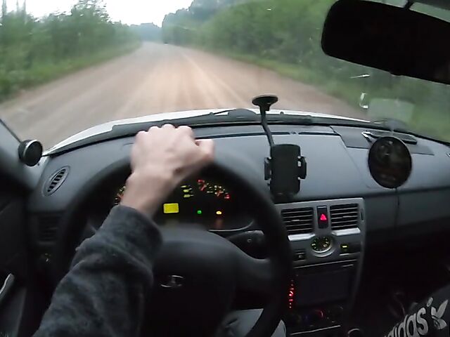 Car POV with russian teen hitchhiker Stacy Starando