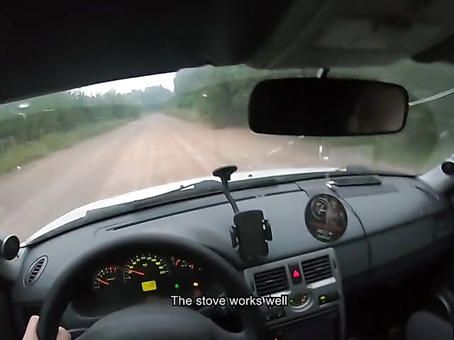 Car POV with russian teen hitchhiker Stacy Starando