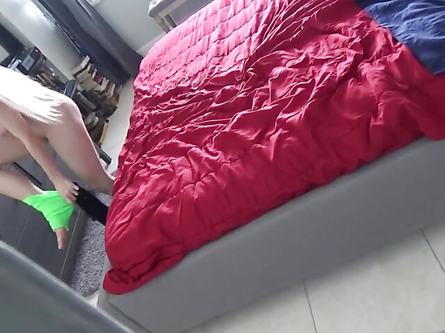 Stepbrother spying on his busty sister Skylar Vox and fucking her twat POV