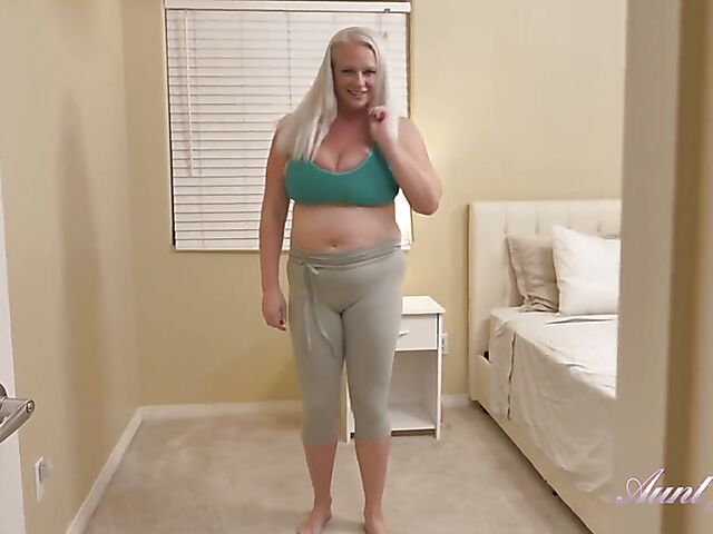 Cameron - Busty mature solo workout and masturbation in her bedroom