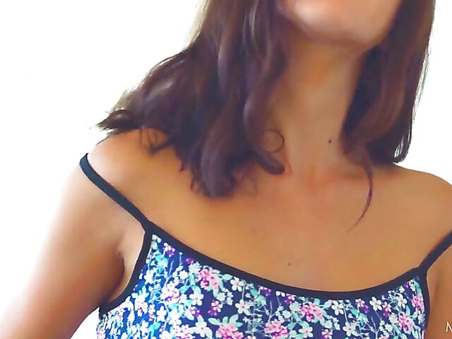 Beautiful solo with small tit brunette Jasmine Jazz