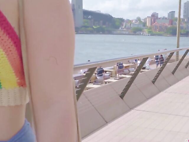 Blonde Australian lesbians Juniper and Ray visit Sydney