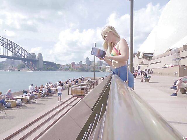 Blonde Australian lesbians Juniper and Ray visit Sydney