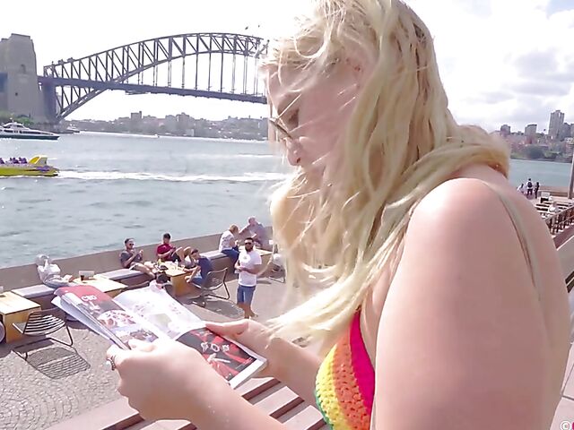 Blonde Australian lesbians Juniper and Ray visit Sydney