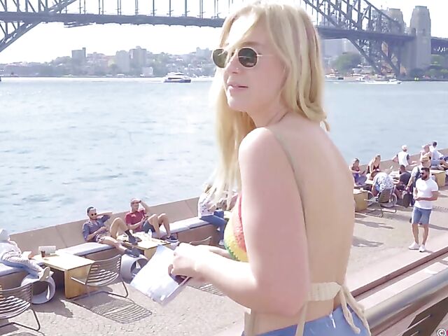 Blonde Australian lesbians Juniper and Ray visit Sydney