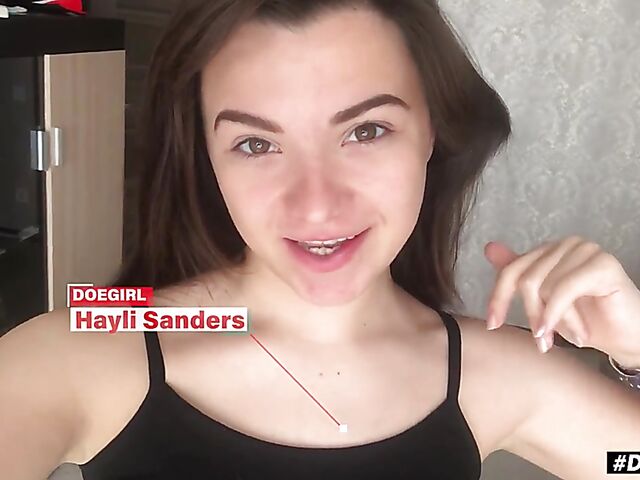 Hayli Sanders - Solo teen masturbation with her pink and red toys from home