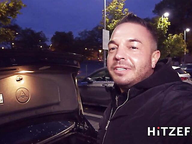 Street sex in the night with whoring german mom Liz De Lane