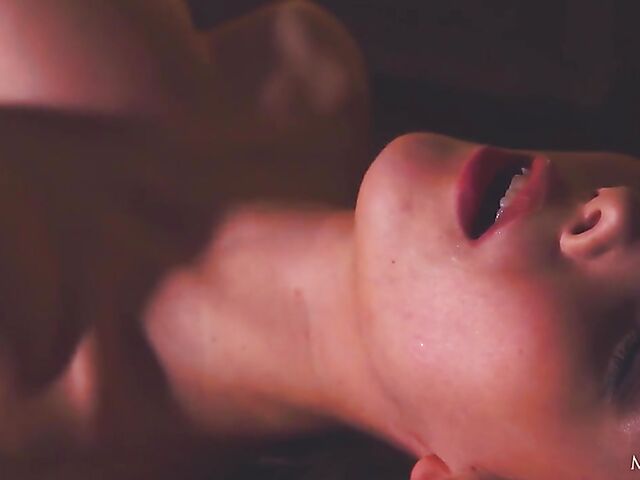 Erotic hot babe solo with Mila Azul drinking wine and masturbating by the fire