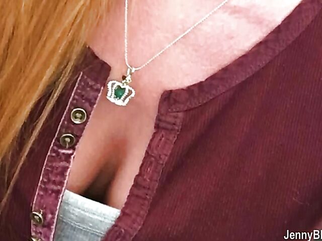 Glitter boobs POV BJ from big-eyed Jenny Blighe