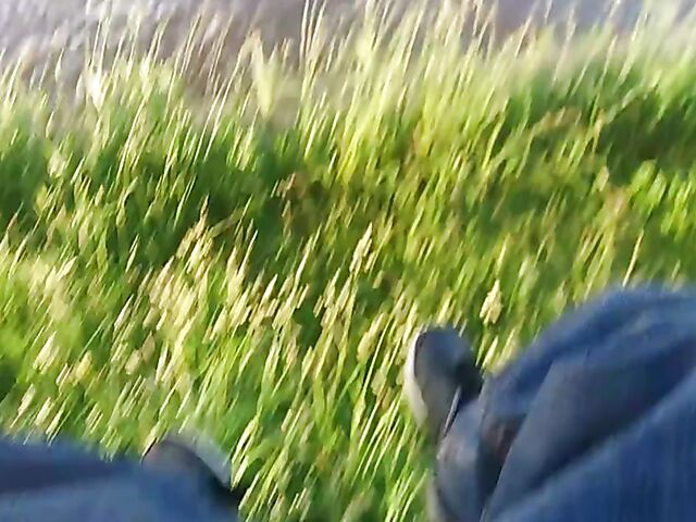 Public jerk off from your point of view in nature 