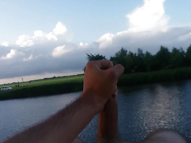 Public jerk off from your point of view in nature 