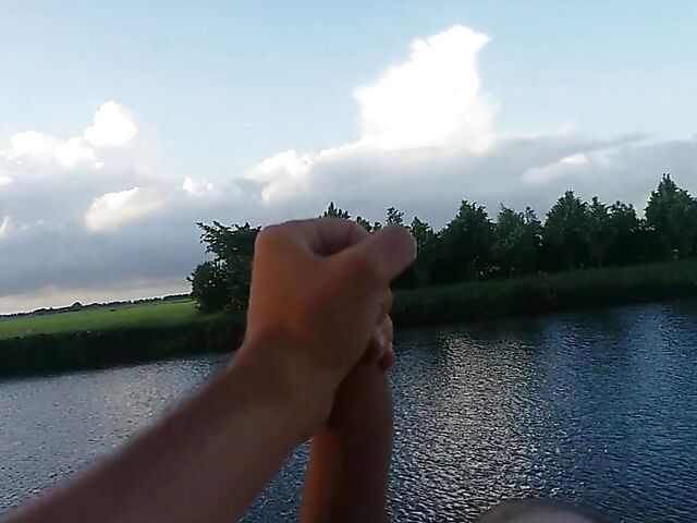 Public jerk off from your point of view in nature 