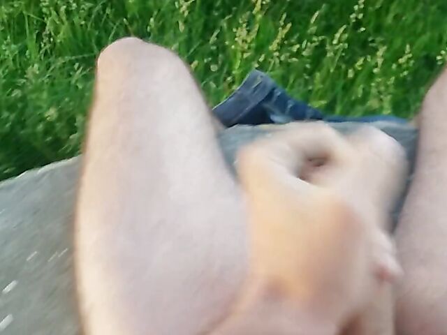Public jerk off from your point of view in nature 