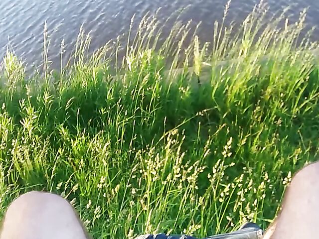 Public jerk off from your point of view in nature 