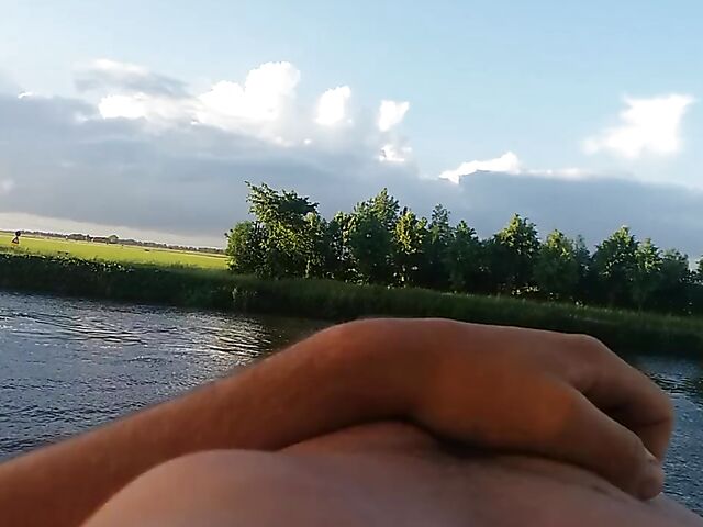 Public jerk off from your point of view in nature 