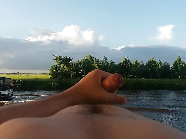 Public jerk off from your point of view in nature 