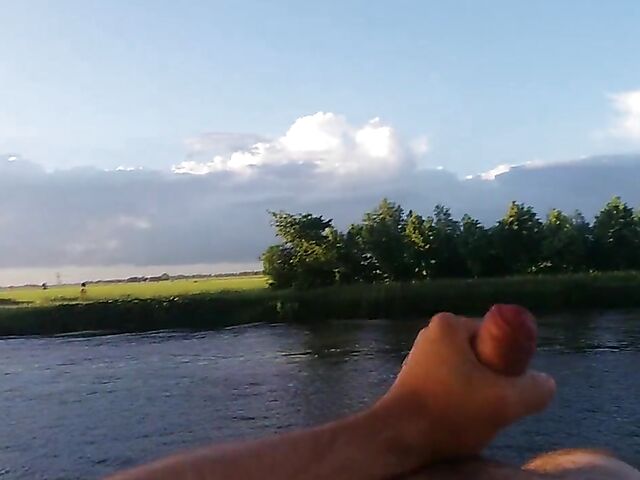 Public jerk off from your point of view in nature 