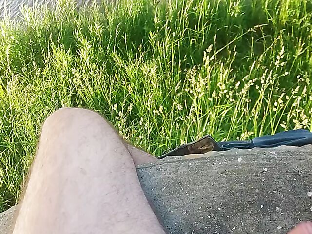 Public jerk off from your point of view in nature 