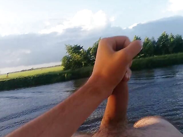 Public jerk off from your point of view in nature 