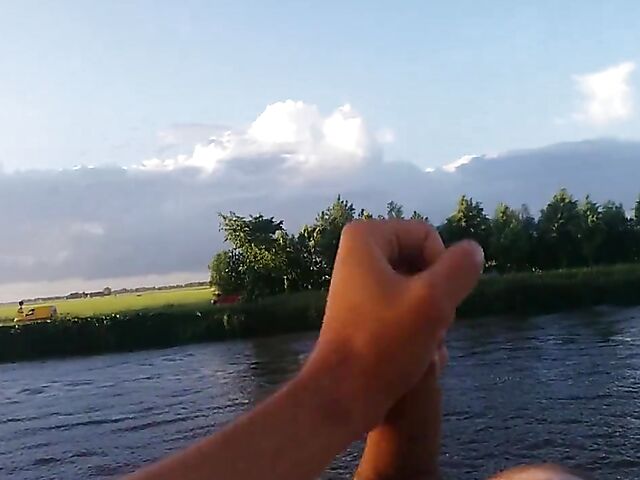 Public jerk off from your point of view in nature 