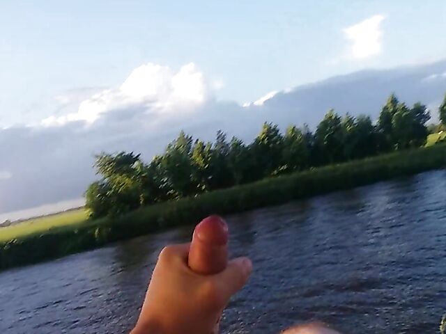 Public jerk off from your point of view in nature 