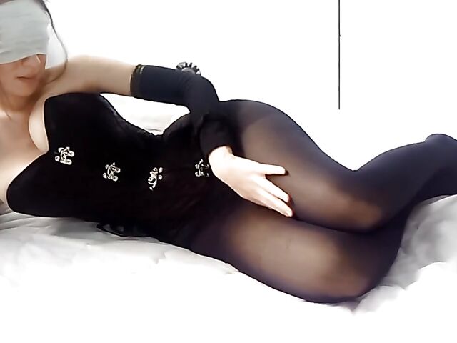 Amateur big tits POV with blindfolded pantyhose girl Thicci Velvet