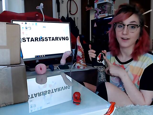 Toys unboxing and dragon dildo riding with Starsstarving