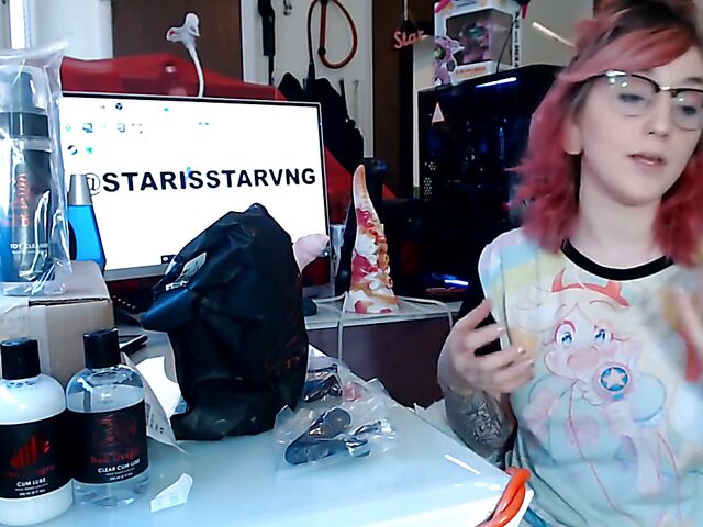 Toys unboxing and dragon dildo riding with Starsstarving