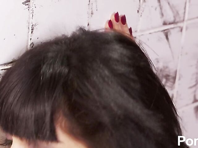 Busty gloryhole suck and fuck in blue stockings