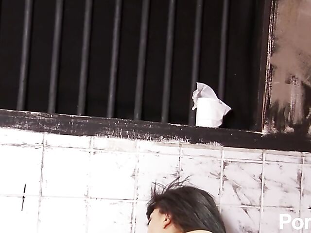 Busty gloryhole suck and fuck in blue stockings