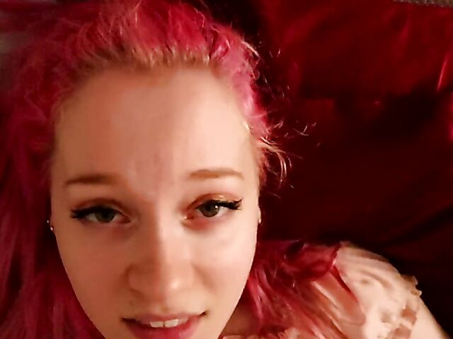Pink haired POV amateur with juicy boobs Amadani loves sex on cam