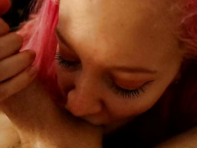 Pink haired POV amateur with juicy boobs Amadani loves sex on cam