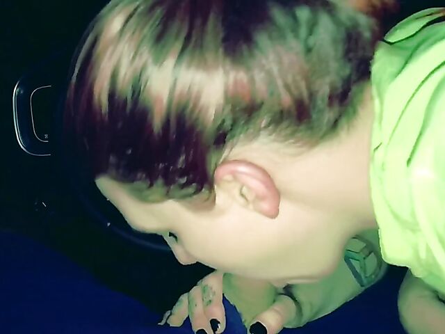 Amateur car blowjob and oral creampie swallow