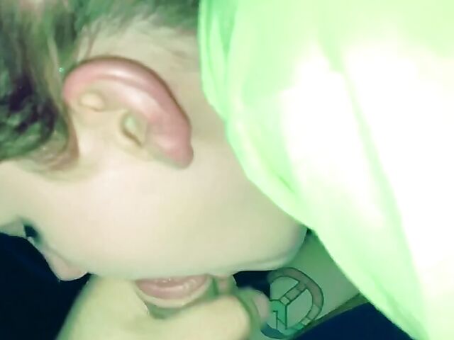 Amateur car blowjob and oral creampie swallow