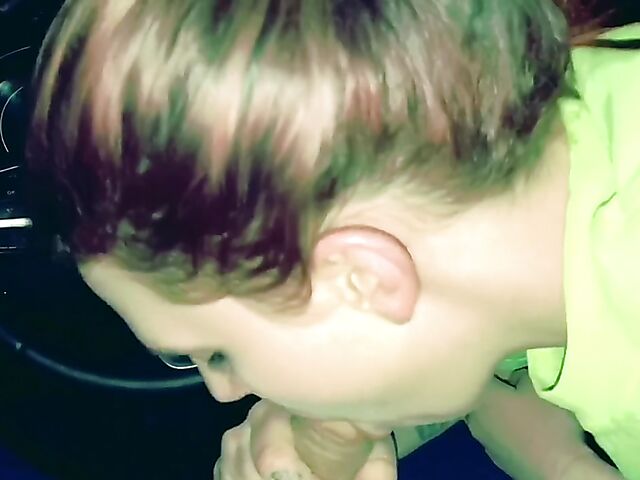 Amateur car blowjob and oral creampie swallow