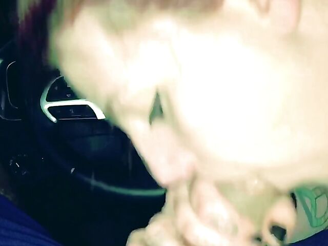 Amateur car blowjob and oral creampie swallow