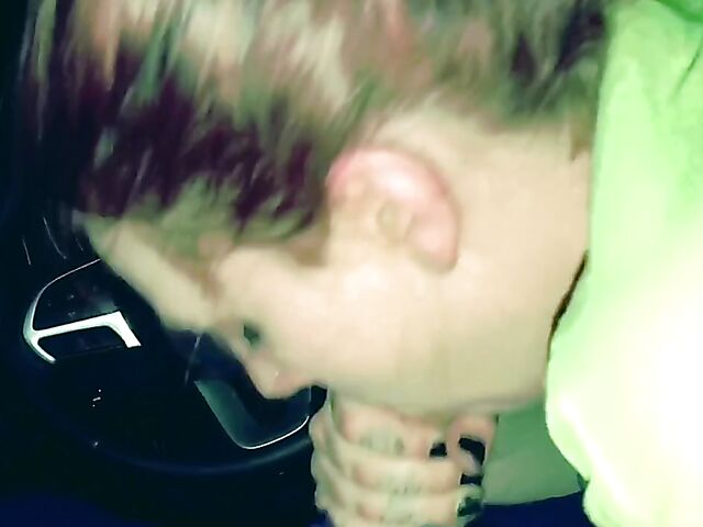 Amateur car blowjob and oral creampie swallow