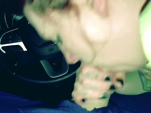 Amateur car blowjob and oral creampie swallow