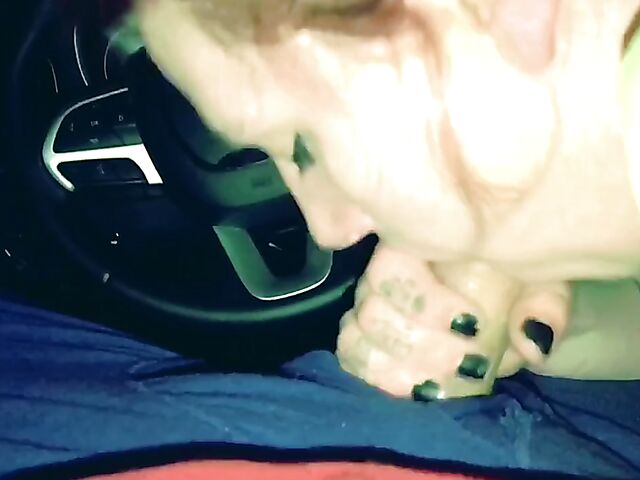 Amateur car blowjob and oral creampie swallow