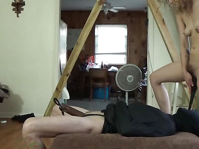 Femdom amateur facesitting and a mouthful of piss