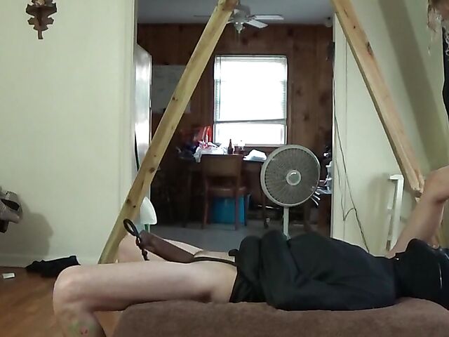 Femdom amateur facesitting and a mouthful of piss