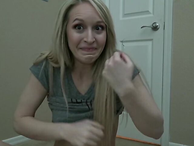 Ginger Banks - Amateur blonde dildo fucks her tight cunt