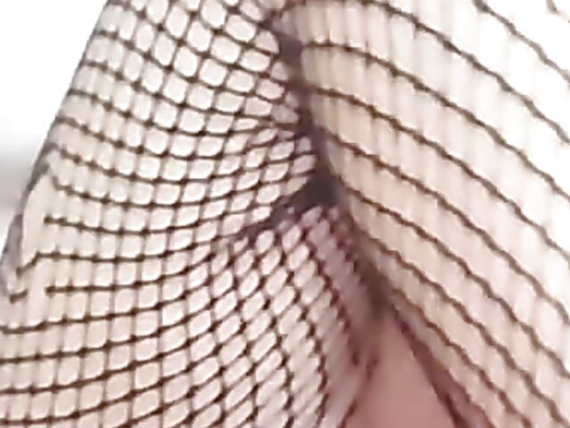 Busty Japanese webcam girl in fishnets wants to play
