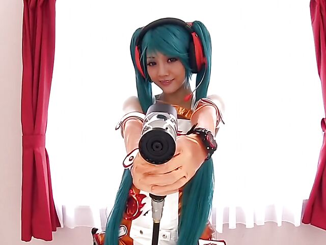 Japanese cosplay sex with cute Rei Mizuna
