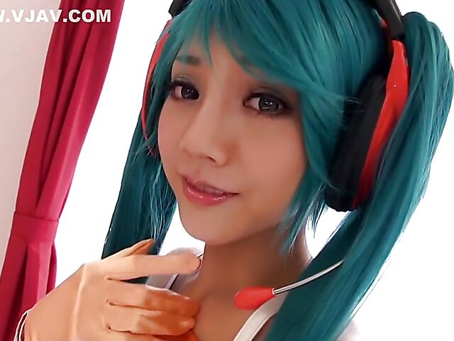 Japanese cosplay sex with cute Rei Mizuna
