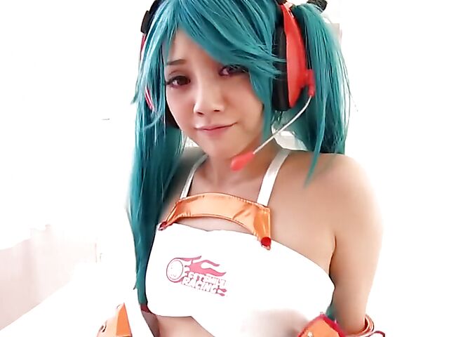 Japanese cosplay sex with cute Rei Mizuna