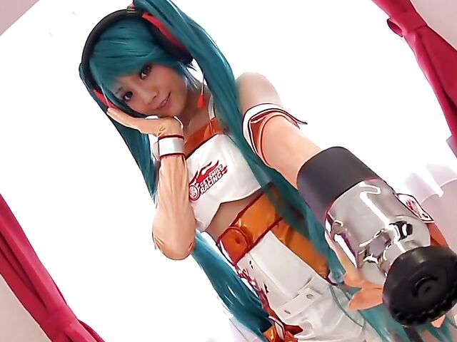 Japanese cosplay sex with cute Rei Mizuna