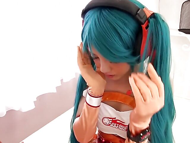 Japanese cosplay sex with cute Rei Mizuna
